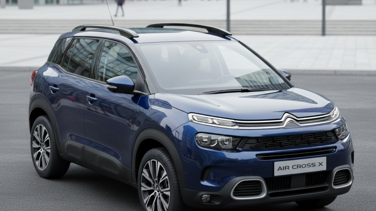 "HD image of Citroen Aircross X showcasing premium design, X badge, alloy wheels, and modern SUV features